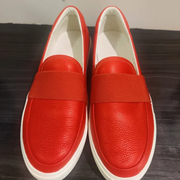 UGG Chayze Platform Sneakers Leather Slip On Round Toe Rubber Sole Red 8.5 Mint - Picture 14 of 15
